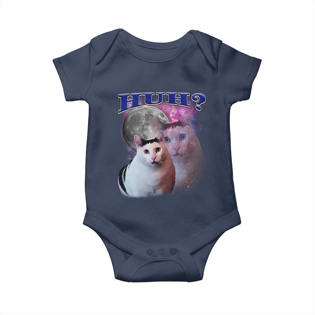 Funny Cat Emotion Meme Baby Onesie Huh Silly Sarcasm