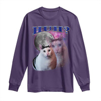 Funny Cat Emotion Meme Long Sleeve Shirt Huh Silly Sarcasm