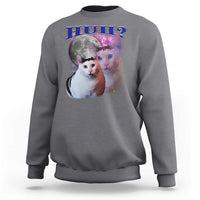 Funny Cat Emotion Meme Sweatshirt Huh Silly Sarcasm - Wonder Print Shop