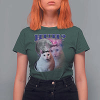 Funny Cat Emotion Meme T Shirt For Women Huh Silly Sarcasm - Wonder Print Shop