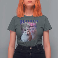 Funny Cat Emotion Meme T Shirt For Women Huh Silly Sarcasm - Wonder Print Shop