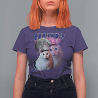 Funny Cat Emotion Meme T Shirt For Women Huh Silly Sarcasm - Wonder Print Shop