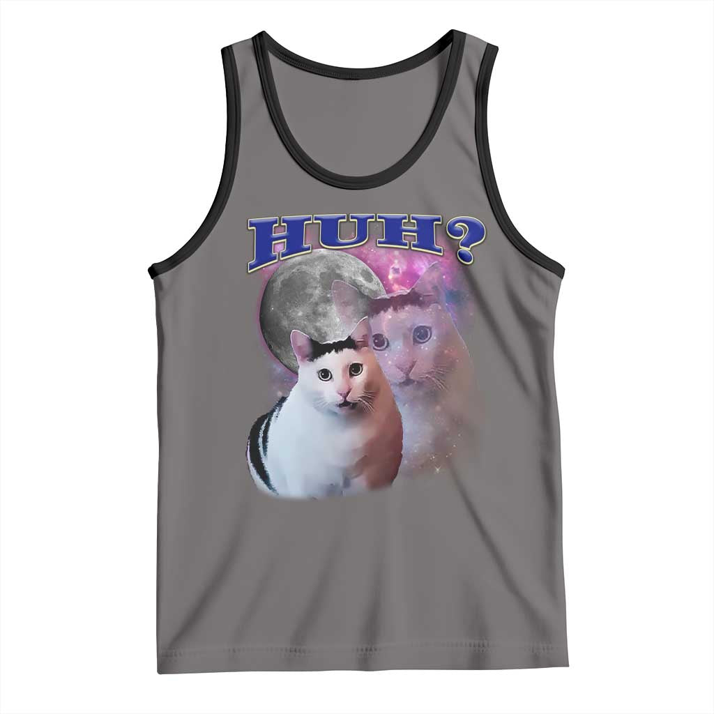 Funny Cat Emotion Meme Tank Top Huh Silly Sarcasm