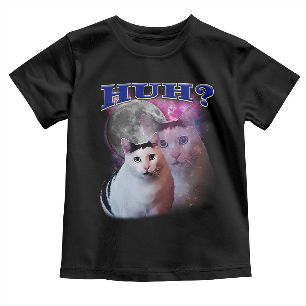 Funny Cat Emotion Meme Toddler T Shirt Huh Silly Sarcasm