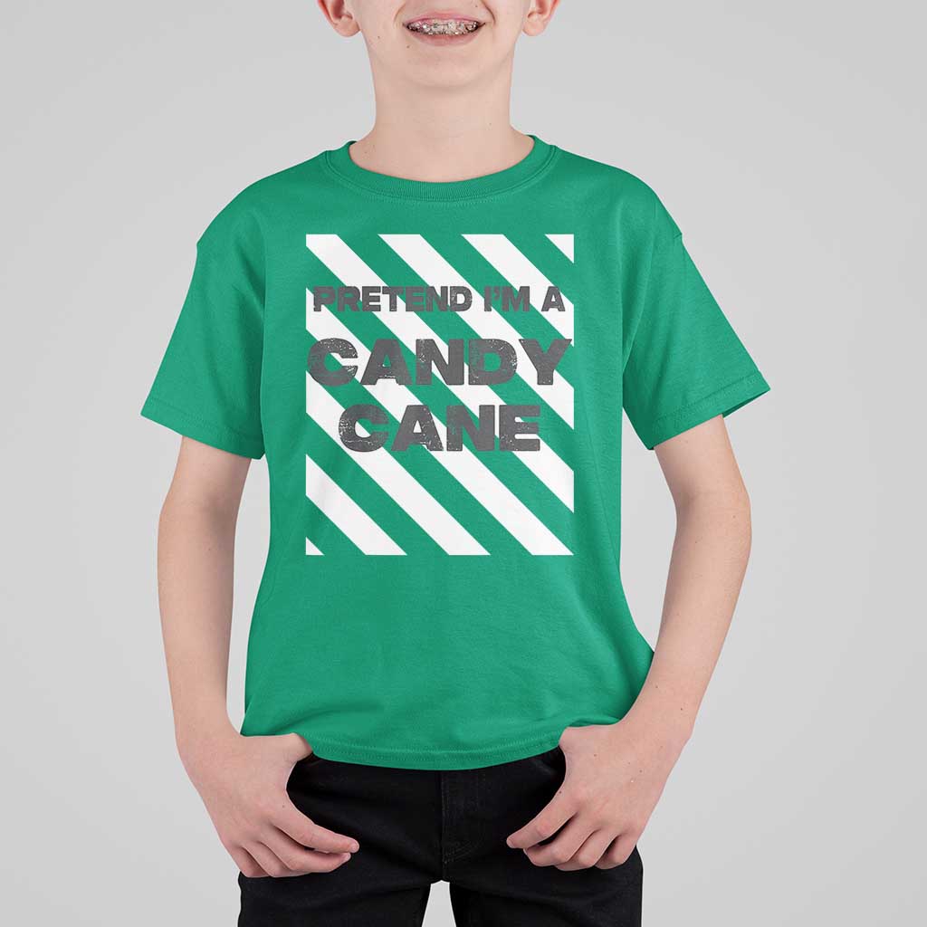 Funny Christmas Costume T Shirt For Kid Pretend I'm A Candy Cane - Wonder Print Shop