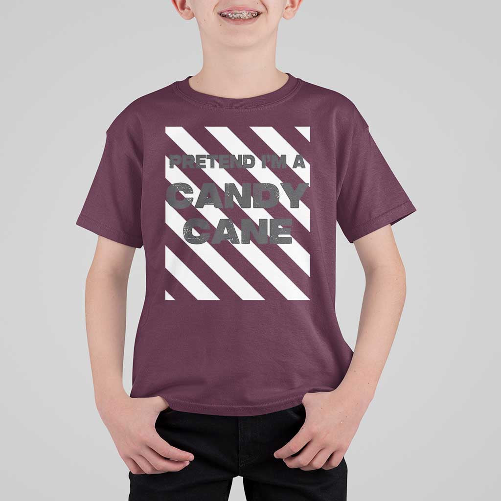 Funny Christmas Costume T Shirt For Kid Pretend I'm A Candy Cane - Wonder Print Shop