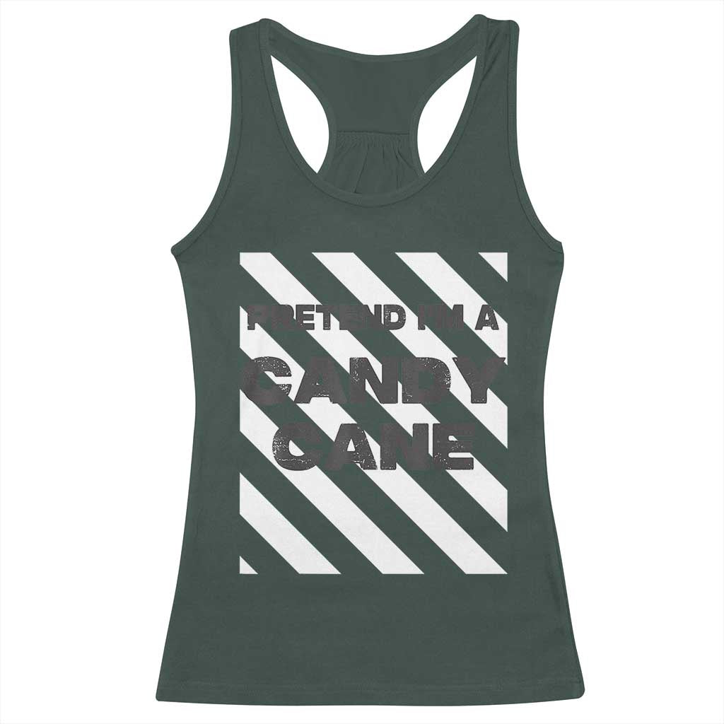Funny Christmas Costume Racerback Tank Top Pretend I'm A Candy Cane