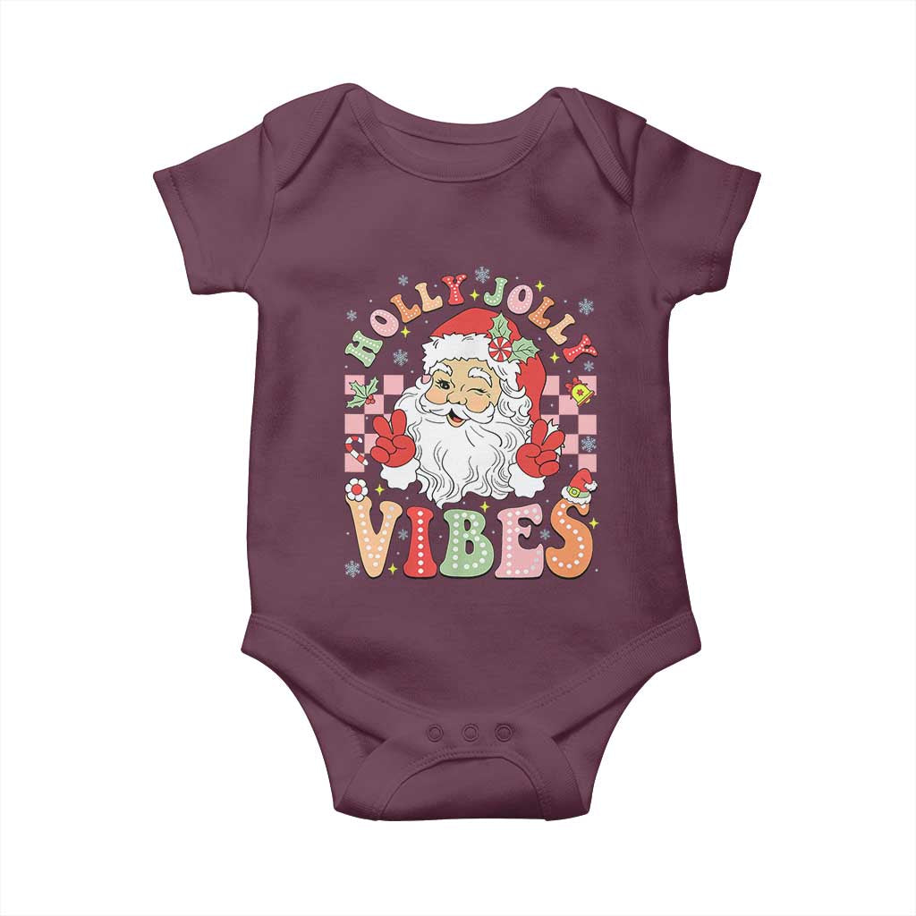 Retro Santa Christmas Baby Onesie Groovy Cute Santa Claus Christmas Vibes Xmas