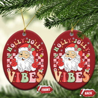 Retro Santa Xmas Christmas Ornament Groovy Cute Santa Claus Christmas Vibes Xmas - Wonder Print Shop