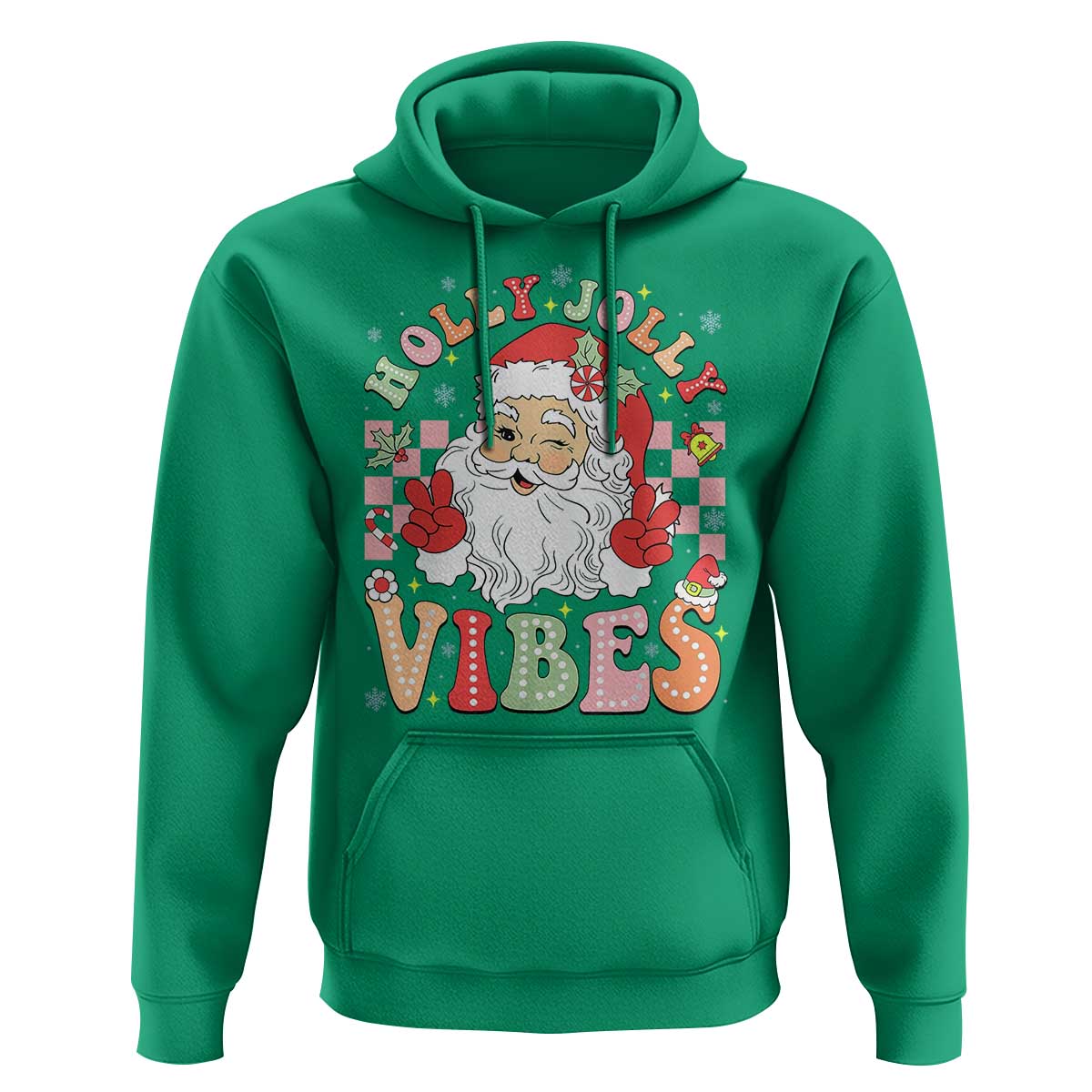 Retro Santa Christmas Hoodie Groovy Cute Santa Claus Christmas Vibes Xmas