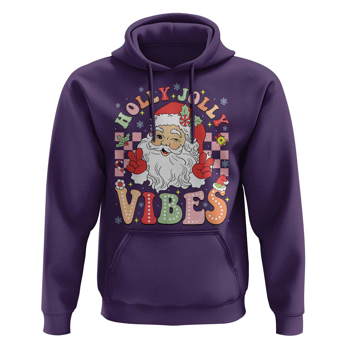 Retro Santa Christmas Hoodie Groovy Cute Santa Claus Christmas Vibes Xmas