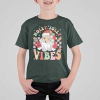 Retro Santa Christmas T Shirt For Kid Groovy Cute Santa Claus Christmas Vibes Xmas - Wonder Print Shop