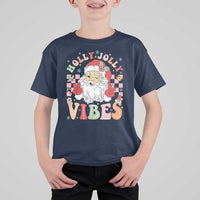 Retro Santa Christmas T Shirt For Kid Groovy Cute Santa Claus Christmas Vibes Xmas - Wonder Print Shop