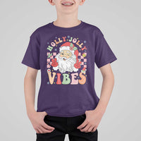 Retro Santa Christmas T Shirt For Kid Groovy Cute Santa Claus Christmas Vibes Xmas - Wonder Print Shop