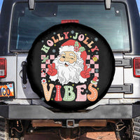 Retro Santa Christmas Spare Tire Cover Groovy Cute Santa Claus Christmas Vibes Xmas