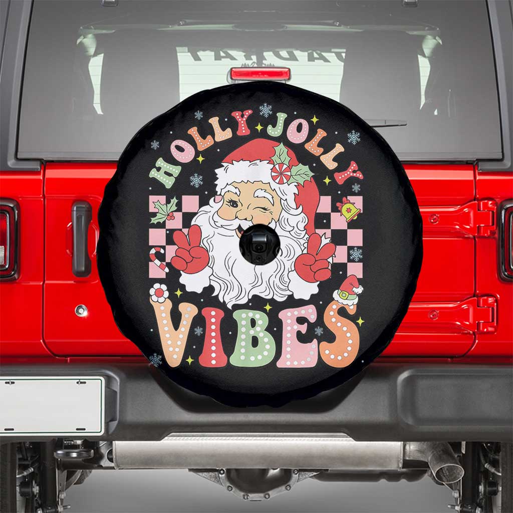 Retro Santa Christmas Spare Tire Cover Groovy Cute Santa Claus Christmas Vibes Xmas