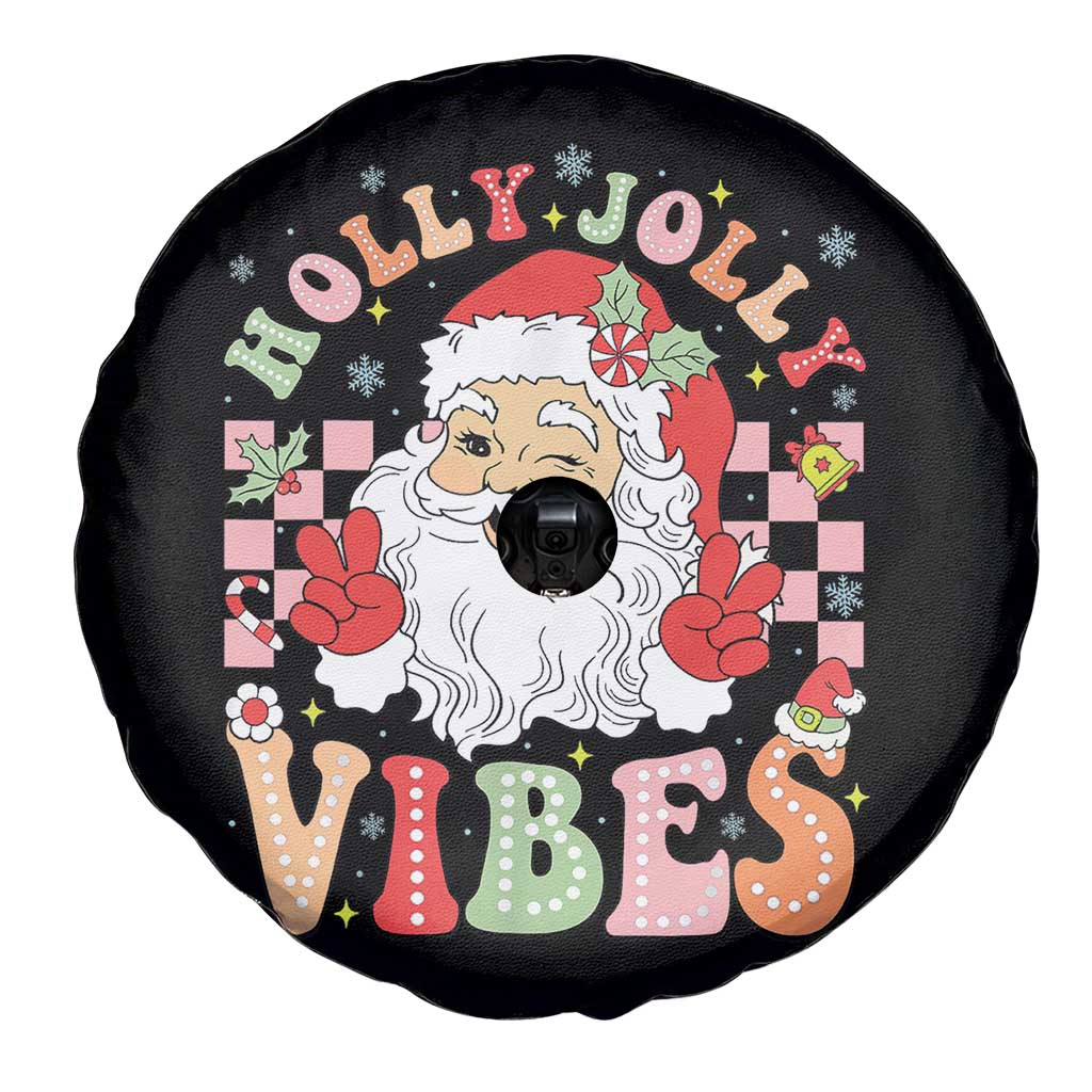 Retro Santa Christmas Spare Tire Cover Groovy Cute Santa Claus Christmas Vibes Xmas