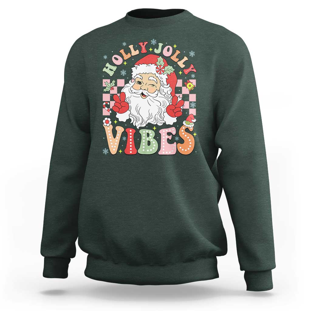 Retro Santa Christmas Sweatshirt Groovy Cute Santa Claus Christmas Vibes Xmas - Wonder Print Shop