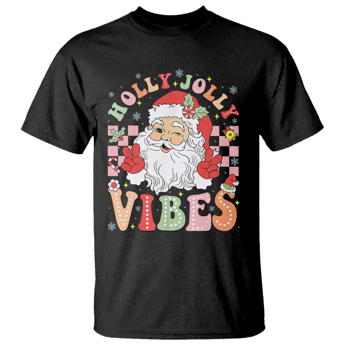 Retro Santa Christmas T Shirt Groovy Cute Santa Claus Christmas Vibes Xmas - Wonder Print Shop
