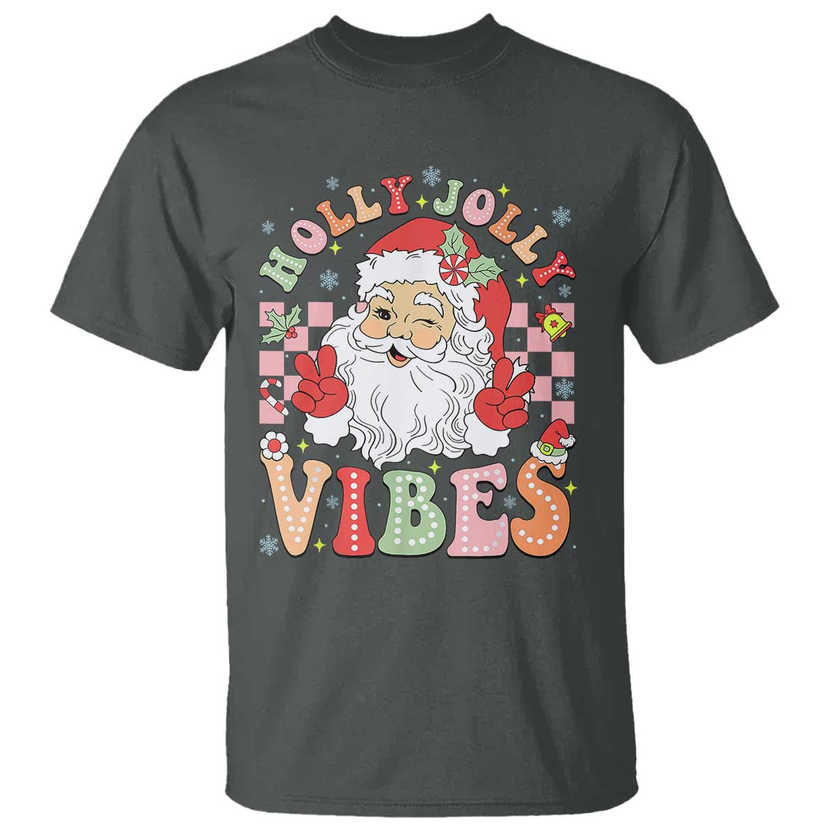 Retro Santa Christmas T Shirt Groovy Cute Santa Claus Christmas Vibes Xmas - Wonder Print Shop