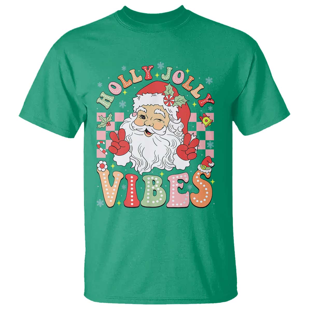 Retro Santa Christmas T Shirt Groovy Cute Santa Claus Christmas Vibes Xmas - Wonder Print Shop
