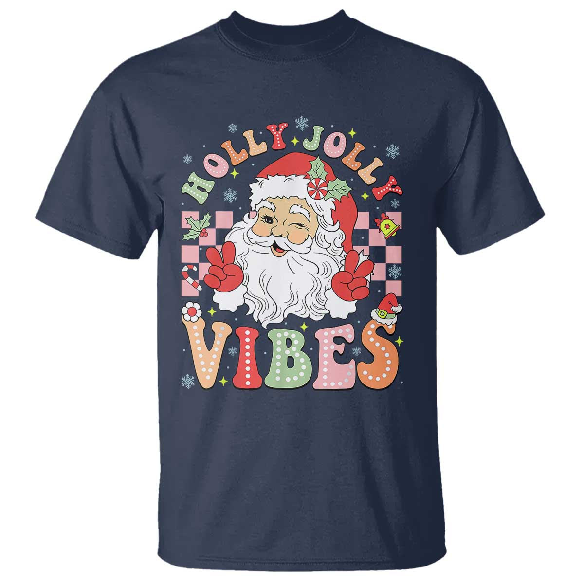 Retro Santa Christmas T Shirt Groovy Cute Santa Claus Christmas Vibes Xmas - Wonder Print Shop