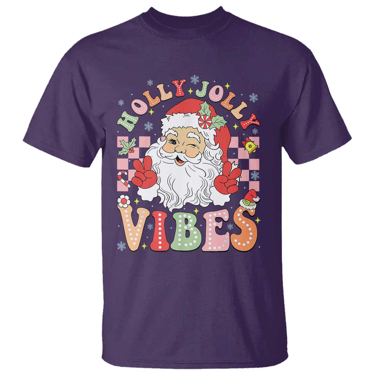 Retro Santa Christmas T Shirt Groovy Cute Santa Claus Christmas Vibes Xmas - Wonder Print Shop
