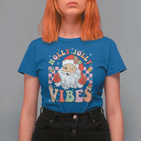 Retro Santa Christmas T Shirt For Women Groovy Cute Santa Claus Christmas Vibes Xmas - Wonder Print Shop