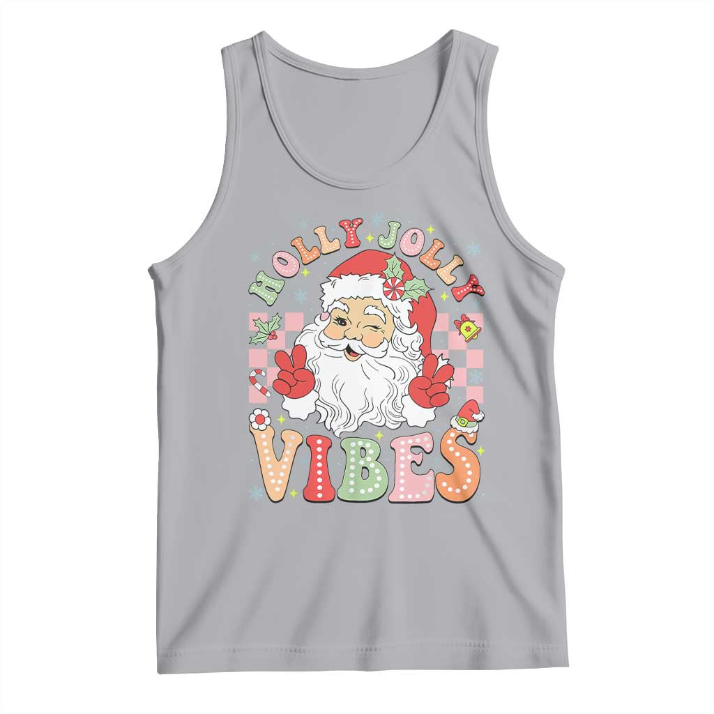 Retro Santa Christmas Tank Top Groovy Cute Santa Claus Christmas Vibes Xmas