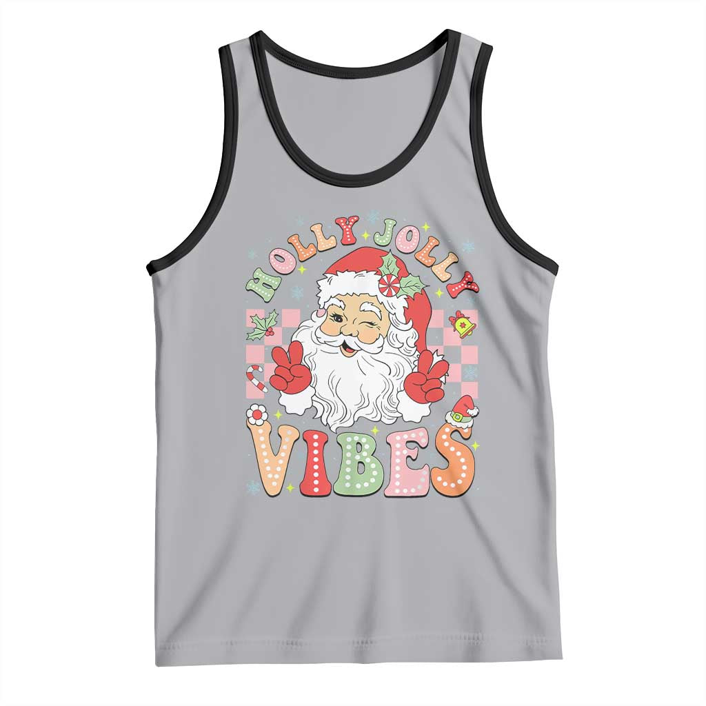 Retro Santa Christmas Tank Top Groovy Cute Santa Claus Christmas Vibes Xmas
