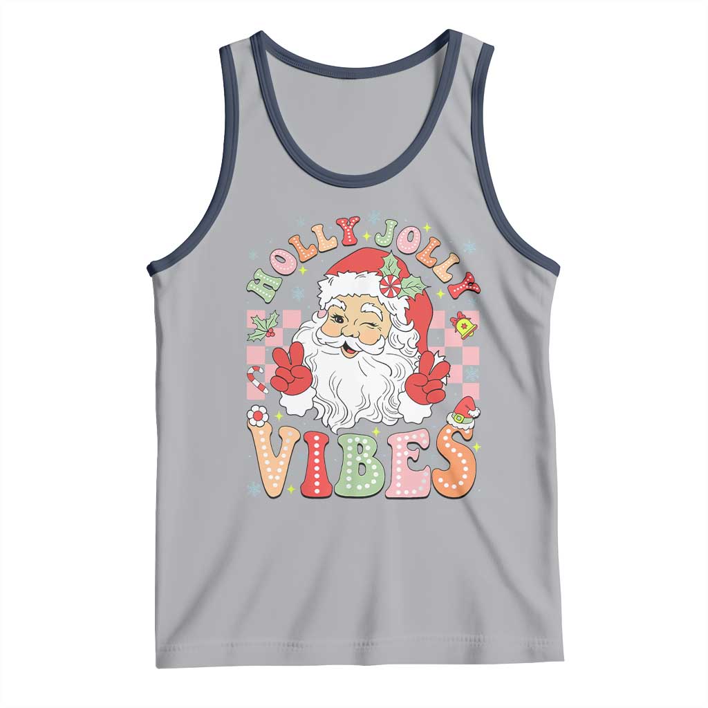 Retro Santa Christmas Tank Top Groovy Cute Santa Claus Christmas Vibes Xmas
