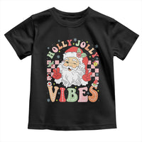 Retro Santa Christmas Toddler T Shirt Groovy Cute Santa Claus Christmas Vibes Xmas