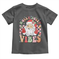 Retro Santa Christmas Toddler T Shirt Groovy Cute Santa Claus Christmas Vibes Xmas