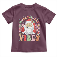 Retro Santa Christmas Toddler T Shirt Groovy Cute Santa Claus Christmas Vibes Xmas