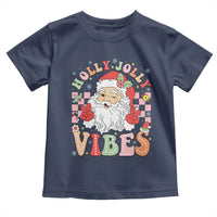 Retro Santa Christmas Toddler T Shirt Groovy Cute Santa Claus Christmas Vibes Xmas