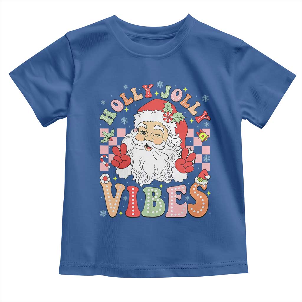 Retro Santa Christmas Toddler T Shirt Groovy Cute Santa Claus Christmas Vibes Xmas
