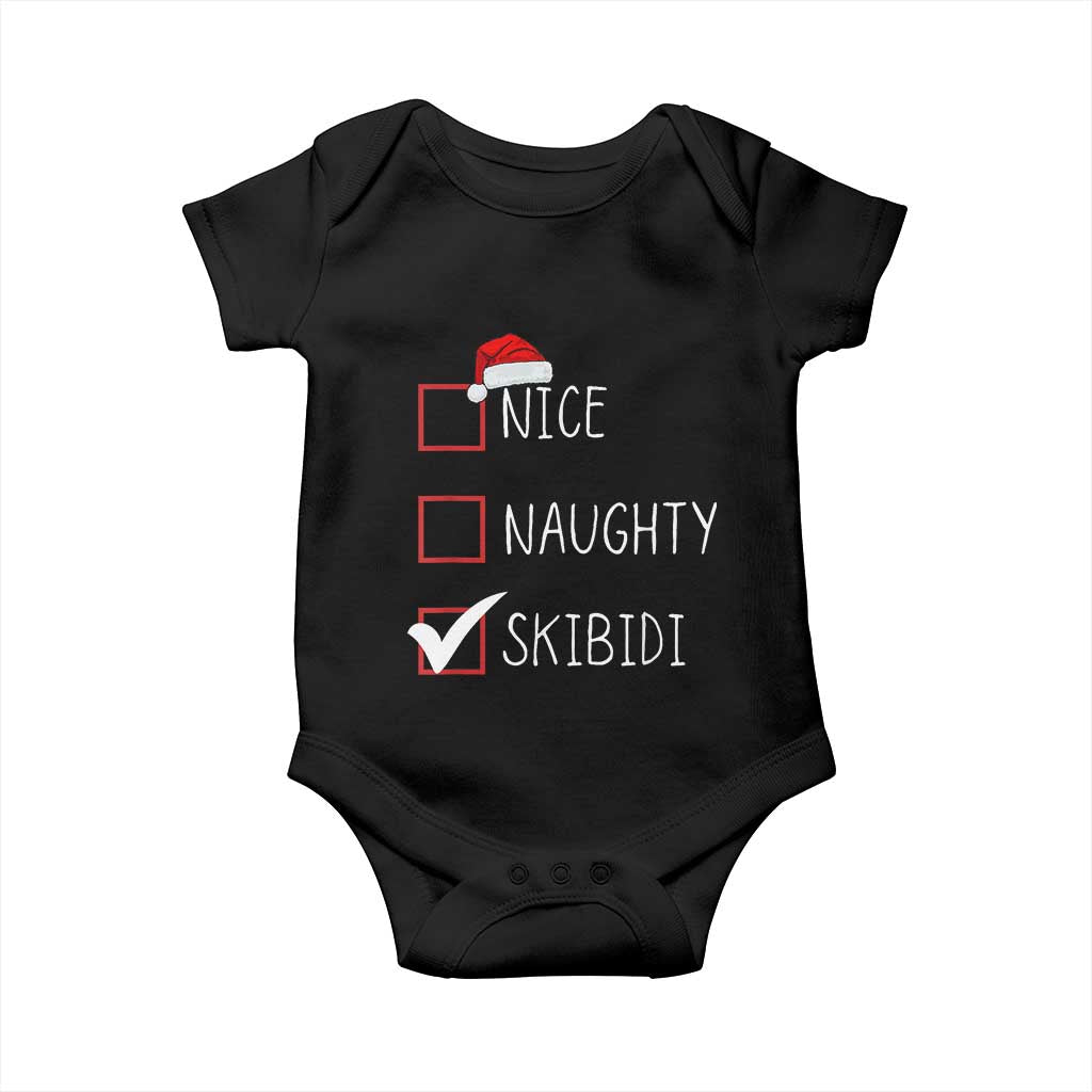 Nice Naughty Skibidi Baby Onesie Funny Christmas Santa List
