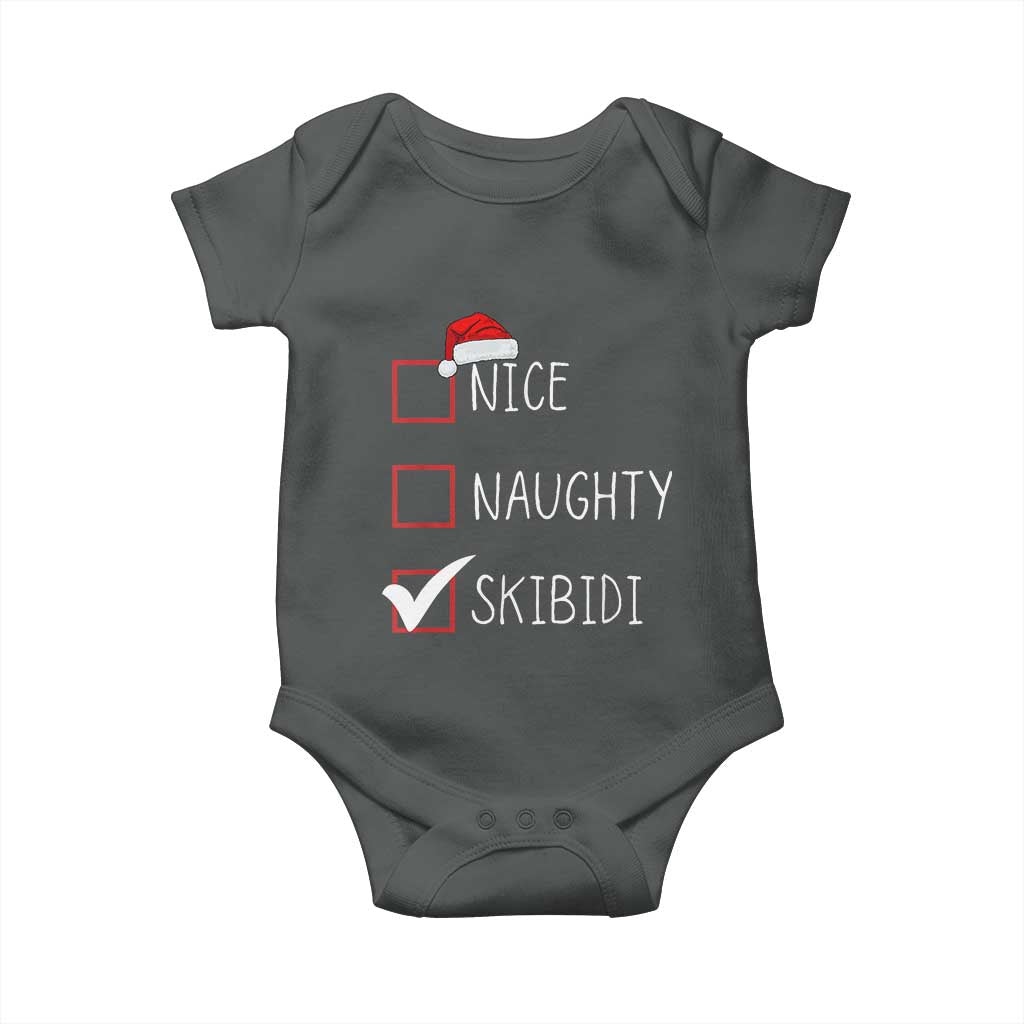 Nice Naughty Skibidi Baby Onesie Funny Christmas Santa List