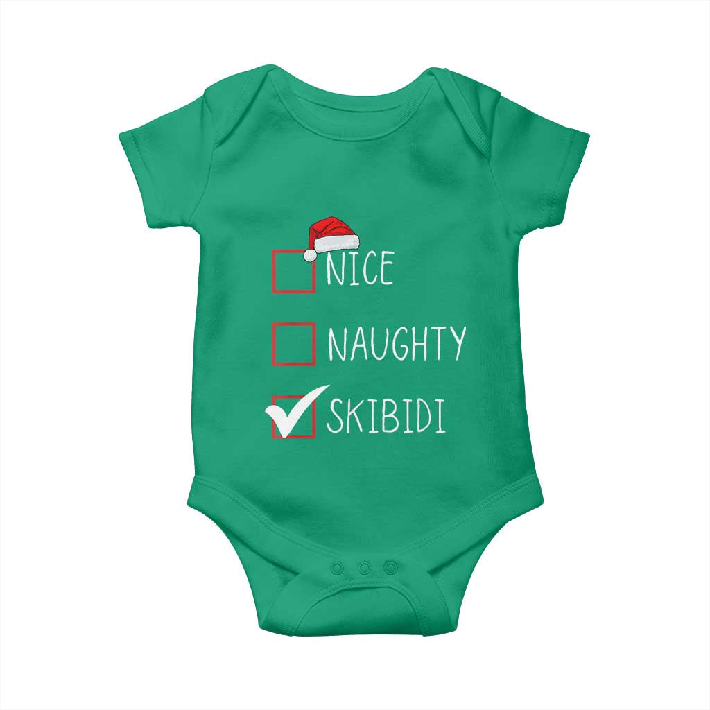 Nice Naughty Skibidi Baby Onesie Funny Christmas Santa List