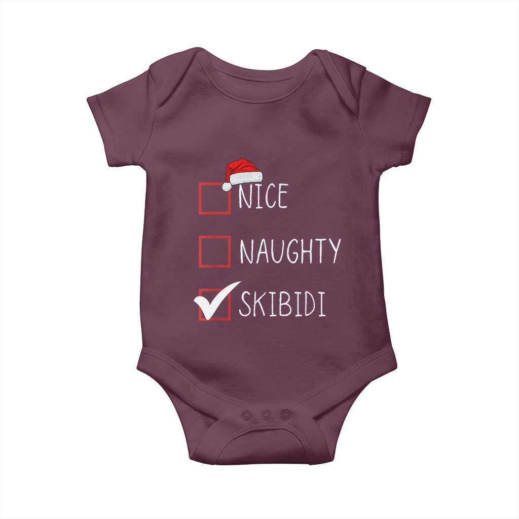Nice Naughty Skibidi Baby Onesie Funny Christmas Santa List