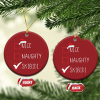Nice Naughty Skibidi Christmas Ornament Funny Xmas Santa List - Wonder Print Shop