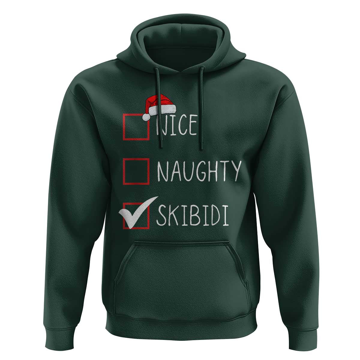 Nice Naughty Skibidi Hoodie Funny Christmas Santa List