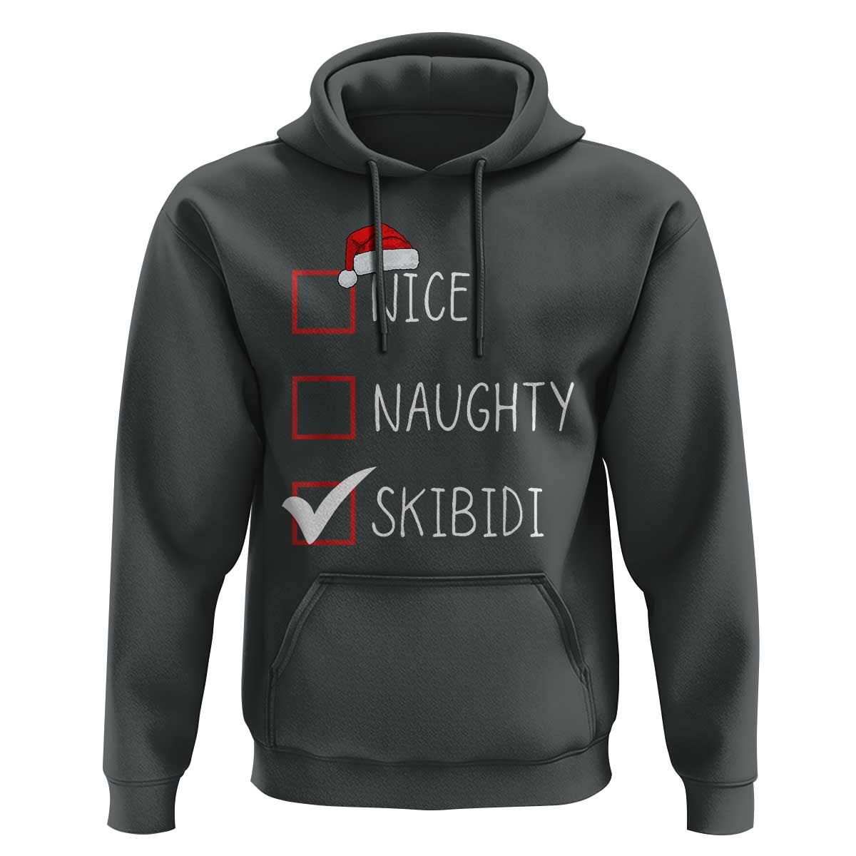 Nice Naughty Skibidi Hoodie Funny Christmas Santa List