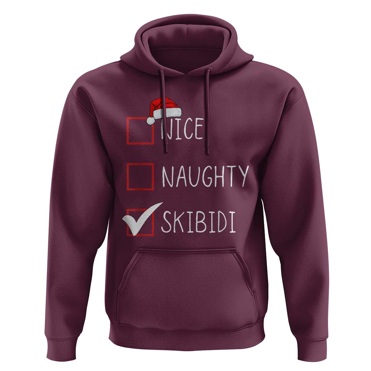 Nice Naughty Skibidi Hoodie Funny Christmas Santa List