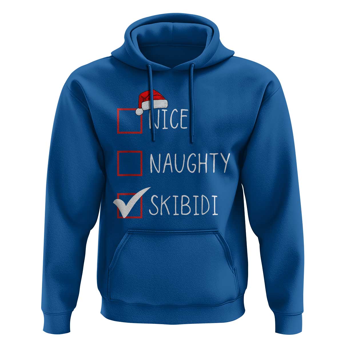 Nice Naughty Skibidi Hoodie Funny Christmas Santa List