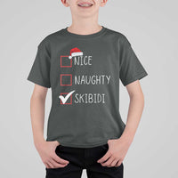 Nice Naughty Skibidi T Shirt For Kid Funny Christmas Santa List - Wonder Print Shop