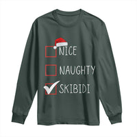 Nice Naughty Skibidi Long Sleeve Shirt Funny Christmas Santa List