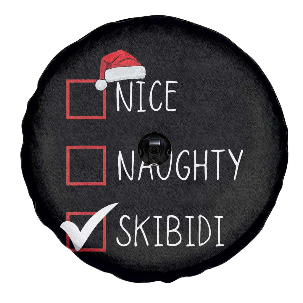 Nice Naughty Skibidi Spare Tire Cover Funny Christmas Santa List