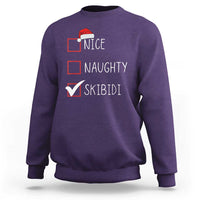 Nice Naughty Skibidi Sweatshirt Funny Christmas Santa List - Wonder Print Shop