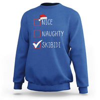 Nice Naughty Skibidi Sweatshirt Funny Christmas Santa List - Wonder Print Shop